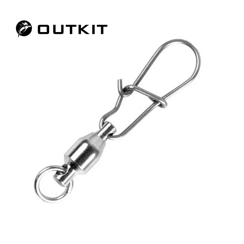 Outkit 10 Stuks/Custom Vissen Connector Accessoires Kogellager Wartel Met Snap 8-0 # Voor Zoetwater Zeewater