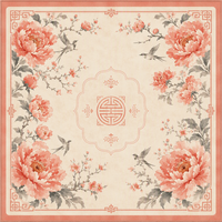 Tapis de Mahjong sur mesure de style Chinoiserie moderne, protection de table artistique florale et ornée d'oiseaux d'inspiration orientale pour le divertissement américain du Mahjong