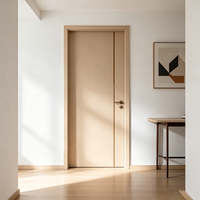 Puerta Interior de Madera Maciza de Teca Directo de Fábrica, Acabado en PVC, Sin Pintura, Resistente a la Deformación, Decoración para Escuelas y Hoteles