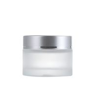 Emballage de Luxe Contenant Vide 5g 10g 15g 20g 30g 50g 60g Pot en Verre à Crème Cosmétique Givré Transparent Avec Couvercle Doré