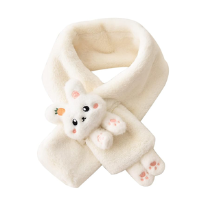 Châle <span class=keywords><strong>en</strong></span> fausse peluche jaune ultra doux pour l'hiver chaud et épais avec un joli lapin blanc pour filles - Product Image 3