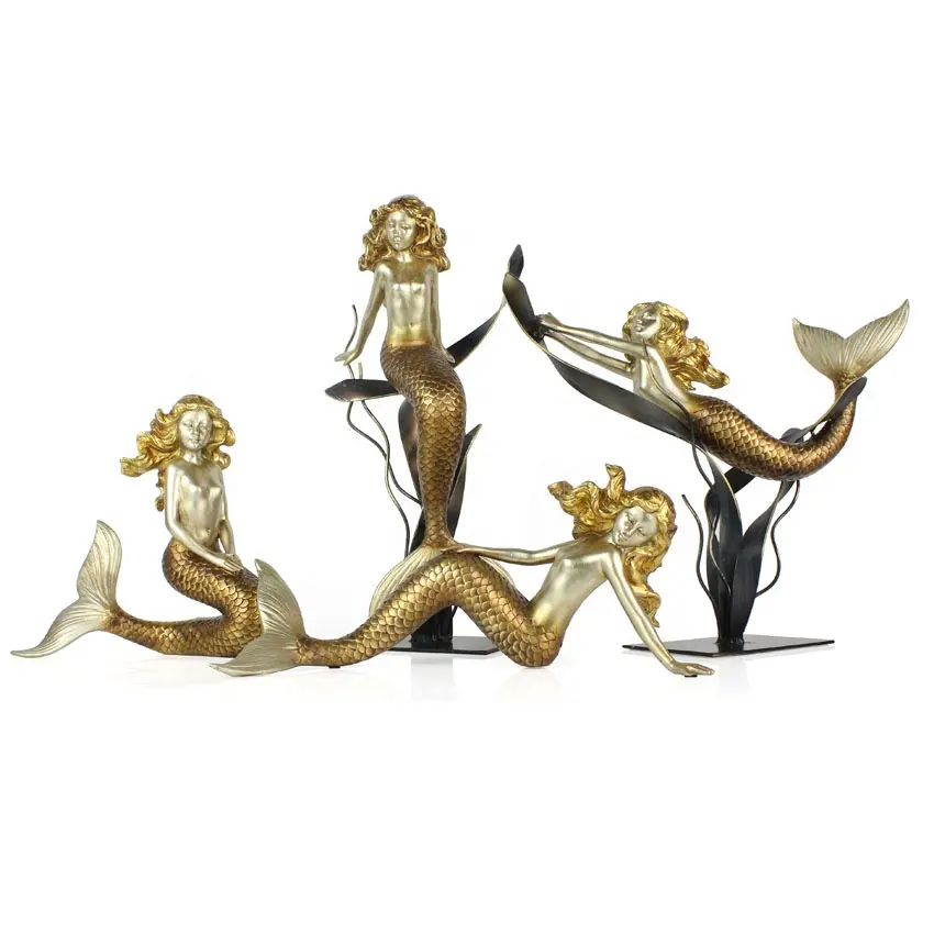 Factory wholesale ocean goddess resin mermaid statue abstract ornaments small table top