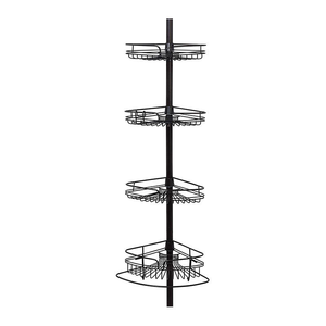 Étagère d'angle télescopique à 4 niveaux, sans perçage, gain de place, pour <span class=keywords><strong>salle</strong></span> de <span class=keywords><strong>bain</strong></span>, vente en gros d'usine moderne - Product Image 1