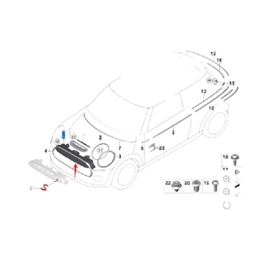 51137335529 Plaque de protection centrale du pare-chocs avant adaptée à BMW <span class=keywords><strong>MINI</strong></span> ONE F55 F56 - Product Image 4