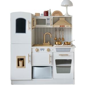 Ensemble de <span class=keywords><strong>cuisine</strong></span> en bois pour enfants avec lumière et son réalistes, jouet pour enfants, garçons et filles - Product Image 1