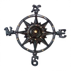 Handcrafts Cast <b>Iron</b> Compass Wall Decor items Metal Home Garden Decor Wall Mount Vintage Compass Craft Christmas Decoration - Product Image 1
