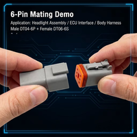 Kits de connecteurs et prises électriques étanches Deutsch DT Series mâle/femelle en laiton IP68 230V 15A PA66