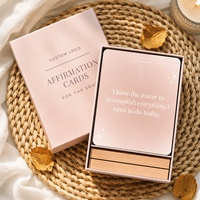 Cartes d'affirmation personnalisées sur le thème de l'amour-propre, de la santé mentale, de la pleine conscience et des soins personnels, avec support en bois