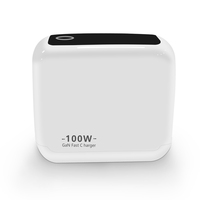 Chargeur mural LED GaN 100W ignifuge QC2.0 PD SCP 2 ports Type-C 1 port USB OTP/OVP pour ordinateur portable/iPad/écouteurs/appareil photo