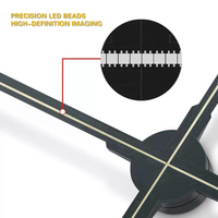 Ventilateur publicitaire holographique 3D YUNJI avec écran LED, résolution 8K, lisible en plein soleil, garantie de 2 ans, luminosité de 1500 cd