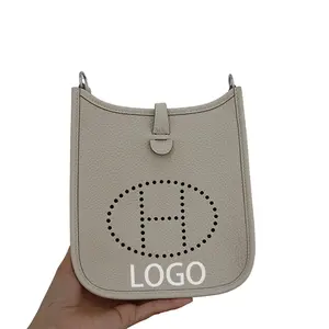 Luxury Designer Mini One Shoulder H Hollow Letter Women's Crossbody Bag Customized Genuine Leather Lining Satchel