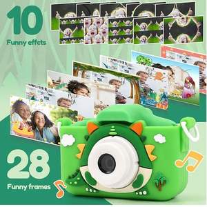 Mini caméra pour enfants X12S, 2 pouces, 1080P, caméra vidéo numérique de dessin animé dinosaure avec angle large de 180° et prise en charge OTG - Product Image 3