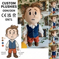 Fabricant de jouets en peluche personnalisés à faible MOQ, jouets en peluche animaux, vache en peluche qui cligne de l'œil, chemise bleue étoilée, doublure en maille douce, poupée en peluche