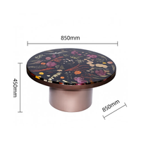 JingYue table élégante transparente personnalisée en résine de luxe meubles fabriqués à la main pour les espaces commerciaux hôtels salons