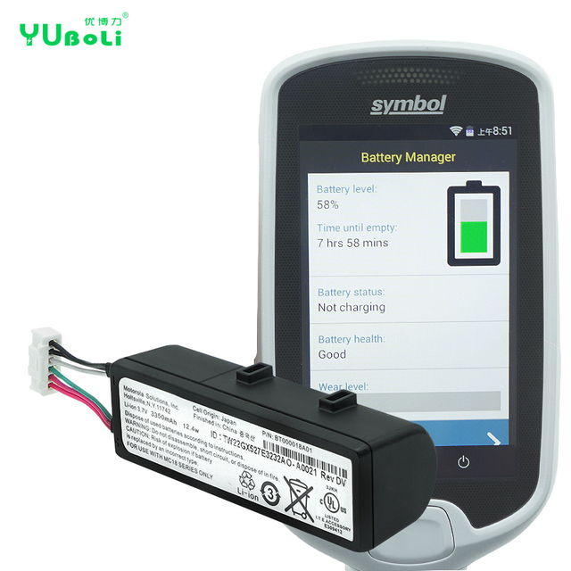 For Zebra MC18 BT000018A01 12.4Wh 3.7V 3350mAh Li-ion Replacement Battery Fit Zebra Symbol MC18 Mobile Barcode Scanner