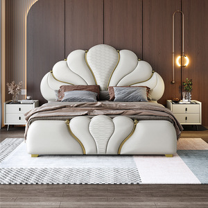 Nouvel ensemble de meubles de luxe pour la maison, lit king size créatif, cadre de lit moderne en cuir souple rembourré pour <span class=keywords><strong>chambre</strong></span> <span class=keywords><strong>à</strong></span> <span class=keywords><strong>coucher</strong></span> - Product Image 2