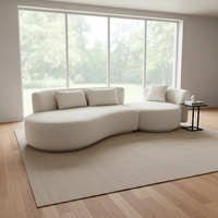 Canapé modulable incurvé extensible de style italien moderne, couleur crème, pour salons, hôtels, appartements – Meilleure vente pour la maison