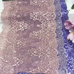 Romantische Nylon Mesh Delicate Fancy Flower Spandex Stretch Spitzen besatz Elastic Lace Stoff für Frauen BH Kleid