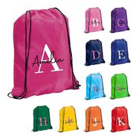 Sac à dos personnalisé avec initiales, imperméable, été/hiver, pour la rentrée scolaire, avec cordon de serrage, pour la natation, la gym, les activités après l'école, pour enfants, personnalisé