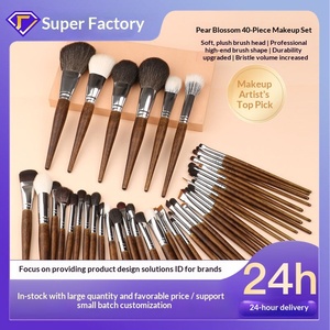 Nuevo Estilo Cangzhou - Set de 40 Brochas de Maquillaje de Fibra Sintética con Mango de Madera, Modelo Flor de Pera, Brochas <span class=keywords><strong>para</strong></span> <span class=keywords><strong>Nariz</strong></span> Ideales <span class=keywords><strong>para</strong></span> Viaje - Product Image 4