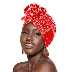 Venta al por mayor Amoeba patrón impreso mujeres anudadas Headwraps musulmán Hijab flor tipo giro turbante para damas - Product Image 1