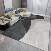 Tapis de salon gris à motif abstrait de style nordique, fabriqué en Chine, écologique, antidérapant, adapté aux animaux domestiques, 100% polyester