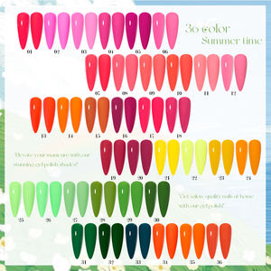 Vendeeni Summer <span class=keywords><strong>Neon</strong></span> Gel Nail Polish Set Box con Unique Color Book TPO Hema OEM Private Label Free 36color Summer Gel Polish - Product Image 6