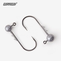 ROVORO En gros Têtes de jig 1,8g-10g à double ardillon avec porte-appâts, hameçons de pêche pour leurres de lancer, en plomb, pour eau douce et eau salée, pour la pêche au bar