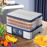 Compacte 5-laags fruitdroger, draagbaar en energiezuinig, ideaal voor huisdierenvoer en groentesnacks