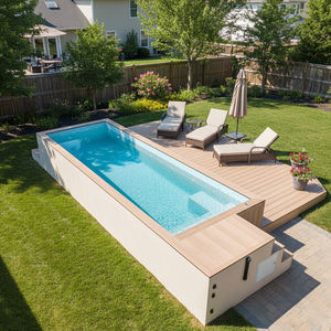 Petite Piscine Préfabriquée Hors-Sol Installation Facile pour Jardin avec Fenêtre en Verre Bassin en Fibre de Verre pour Famille Complexe Hôtelier Maison - Product Image 3