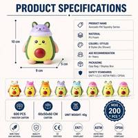 Groothandel Cartoon Avocado Dieren Squishy Slow Rebound PU Schuim Fruit Stress Verlichtend Fidget Toy voor Kinderen Volwassenen Novelty Gift OEM