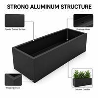 SEEYES Jardinière en aluminium rectangulaire pour extérieur, bac à fleurs en métal, potager surélevé, fournitures de jardinage, personnalisable OEM ODM