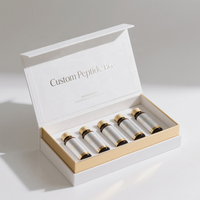 Boîte cadeau rigide sur mesure haut de gamme pour peptides de collagène, avec fermeture magnétique et impression bronzée, pour produits pharmaceutiques
