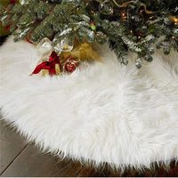 Jupe de sapin de Noël en fausse fourrure blanche longue, moelleuse et ronde, tapis de base pour sapin de Noël, vente en gros, décoration de maison pour les fêtes