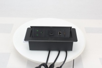 Prise escamotable en alliage d'aluminium 2 prises UK, USB-A, USB-C, réseau