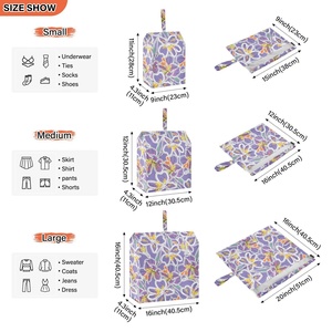 3 Pack <b>Expandable</b> Washable Travel Storage Bag Set Aloha Hawaii Custom Clothes Organizer Travel Organizer Bag <b>Shoes</b> Packing Bag - Product Image 3