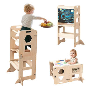 Tour d'apprentissage multifonctionnelle 3-en-1 pliable et écologique pour enfants, idéale pour la cuisine et la chambre – Qualité supérieure - Product Image 1
