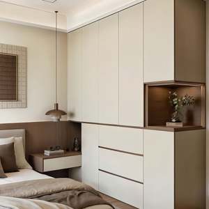 Juego de Dormitorio Moderno Minimalista de Madera con Gabinete de Almacenamiento Integrado, Cama Tatami con Gabinete, Escritorio para el Hogar, la Escuela o el Gimnasio - Product Image 5