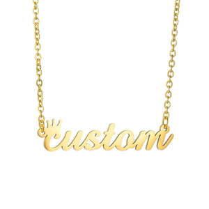 Drop Ship Personalized Name Pendant <b>Necklaces</b> Gold Plated Alloy Heart Key Crown Butterfly Charm Women's <b>Statement</b> Jewelry Gift - Product Image 4