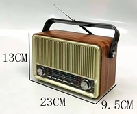 Radio rétro portable AM/FM avec haut-parleur TWS 5.0, télécommande, lecteur de carte TF/SD, lecteur USB et batterie 1000 mAh