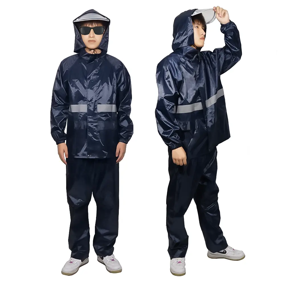 Pengendara sepeda jas hujan jaket set celana untuk pria dan wanita luar ruangan olahraga penuh tahan air bernapas tahan angin