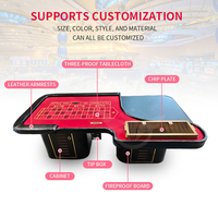 YH Maßgefertigter Roulette-Tisch Schwarz Rechteckig mit Rädern - Europäischer Casino-Roulette-Tisch in Profiqualität