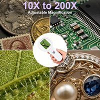 Lupa Digital de Bolsillo 20X con Lámpara UV para Verificación de Billetes, Herramienta de Lectura Electrónica Portátil