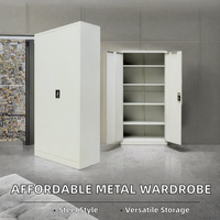 Armoire en acier à 2 portes pour classement, avec 4 étagères réglables, vente en gros d'usine, pour mobilier de bureau