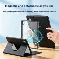 Étui magnétique détachable 2-en-1 pour iPad 11 pouces A16, en acrylique, style livre pivotant avec support pour Pro 13 et Air 11