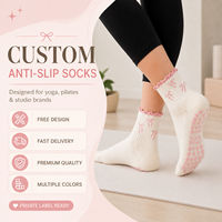 Chaussettes de yoga et de pilates personnalisées en tricot antidérapantes, respirantes, écologiques, à séchage rapide, avec grip pour l'automne, la remise en forme, la gym, les sports et le yoga