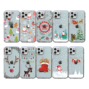 Christmas Santa elk Gift snowman Soft Phone Case For iPhone 14 pro max