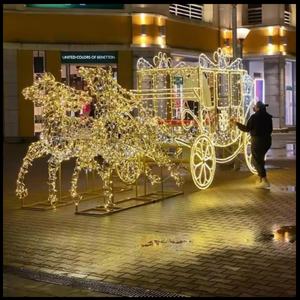 Decoración navideña exterior con luz LED de caballo con trineo para la calle - Product Image 6