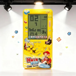 Consola de Juegos Clásica de Pantalla Grande, Retro, Nostálgica, Portátil para Niños, Juguete de Desarrollo de Inteligencia, Rompecabezas, Amarillo - Product Image 5