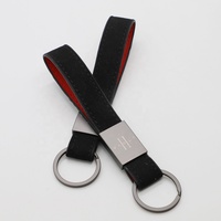 Porte-clés de voiture rectangulaire en cuir PU avec tête en alliage métallique gravée, écologique, de haute qualité, personnalisé, vente en gros LBR